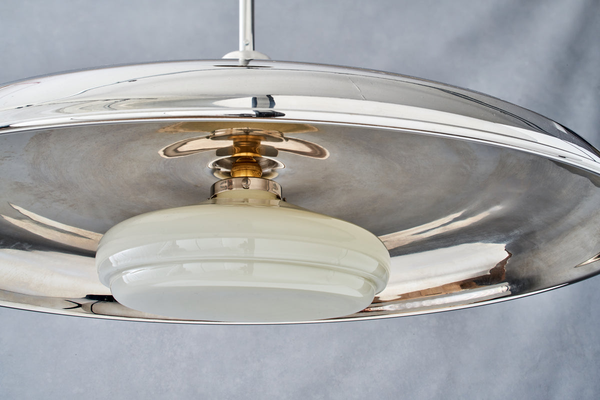 Floor Model - ACSOL - Oscar Pendant 34 - French Silver / Nude Glass (Code 27)