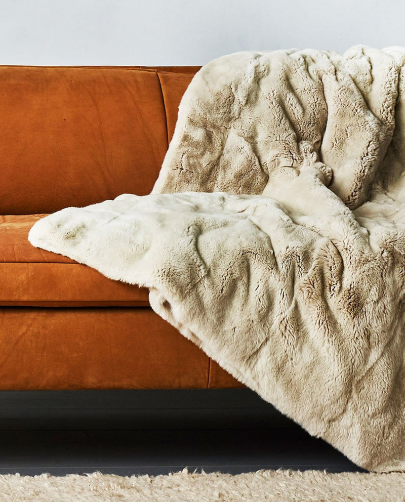 RW Guild Single-Sided Rex Fur Throw