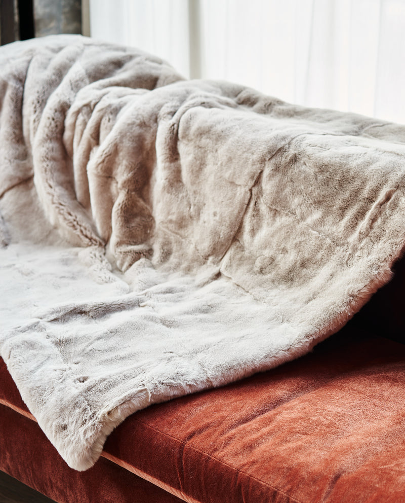 RW Guild Single-Sided Rex Fur Throw