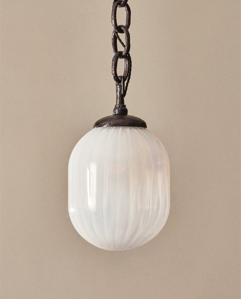 Seed Pendant In Rippled Opaline Glass