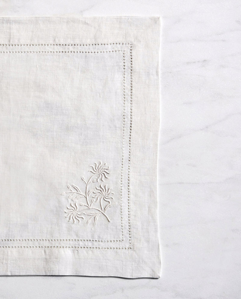 RW Guild Passiflora Embroidered Linen Placemat