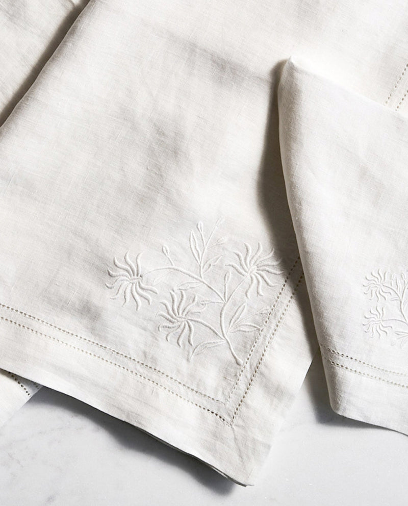 RW Guild Passiflora Embroidered Linen Tablecloth