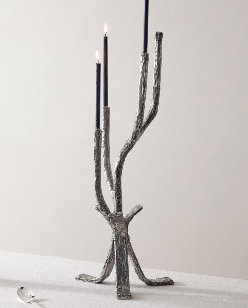 RW Guild Branch Candelabra White Bronze