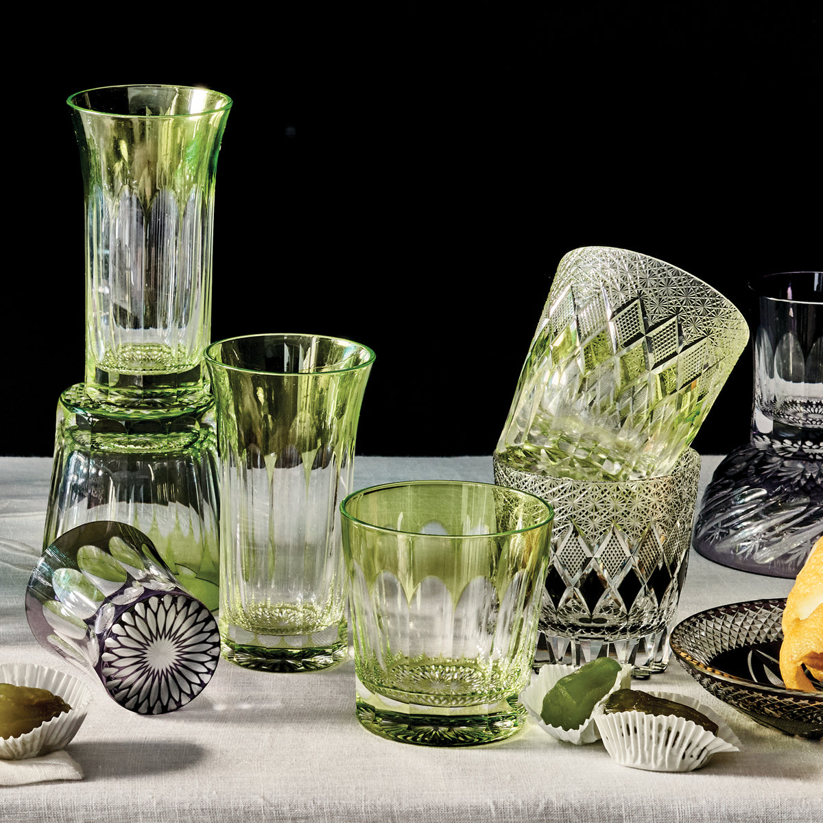 Kimiko Yasuda Crystal Namihana Tumbler in Chartreuse