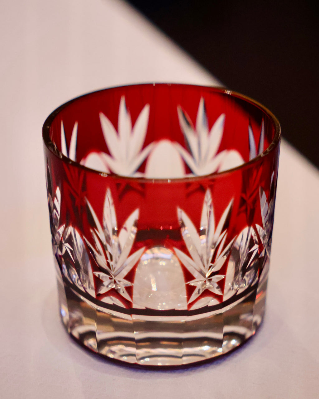 Shimizu Glass Maru Sasa Neat Glass in Burgundy