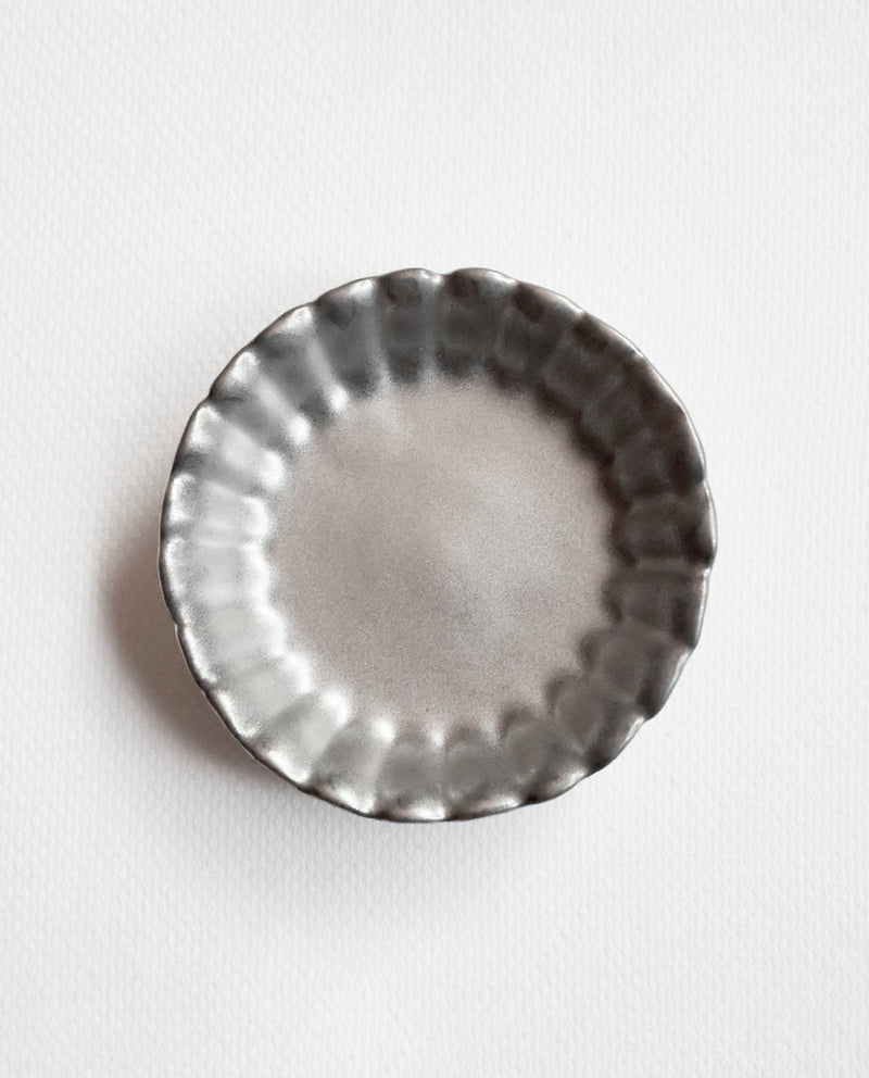Arita Round Silver Kiku Butter Plate