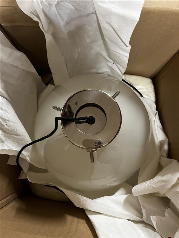 Floor Model - ACSOL - Solna Chandelier French SIlver / Nude Glass (Code 83)