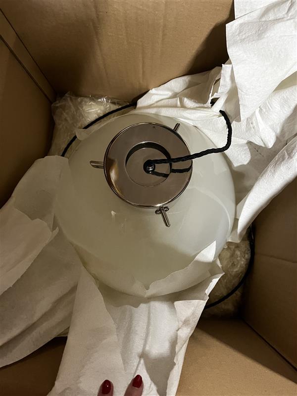Floor Model - ACSOL - Solna Chandelier French SIlver / Nude Glass (Code 83)
