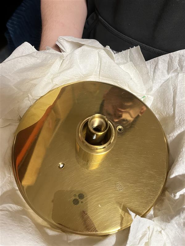 Floor Model - ACSOL - Petra Smooth Egg Pendant Eternal Brass / Alabaster (Code 100)