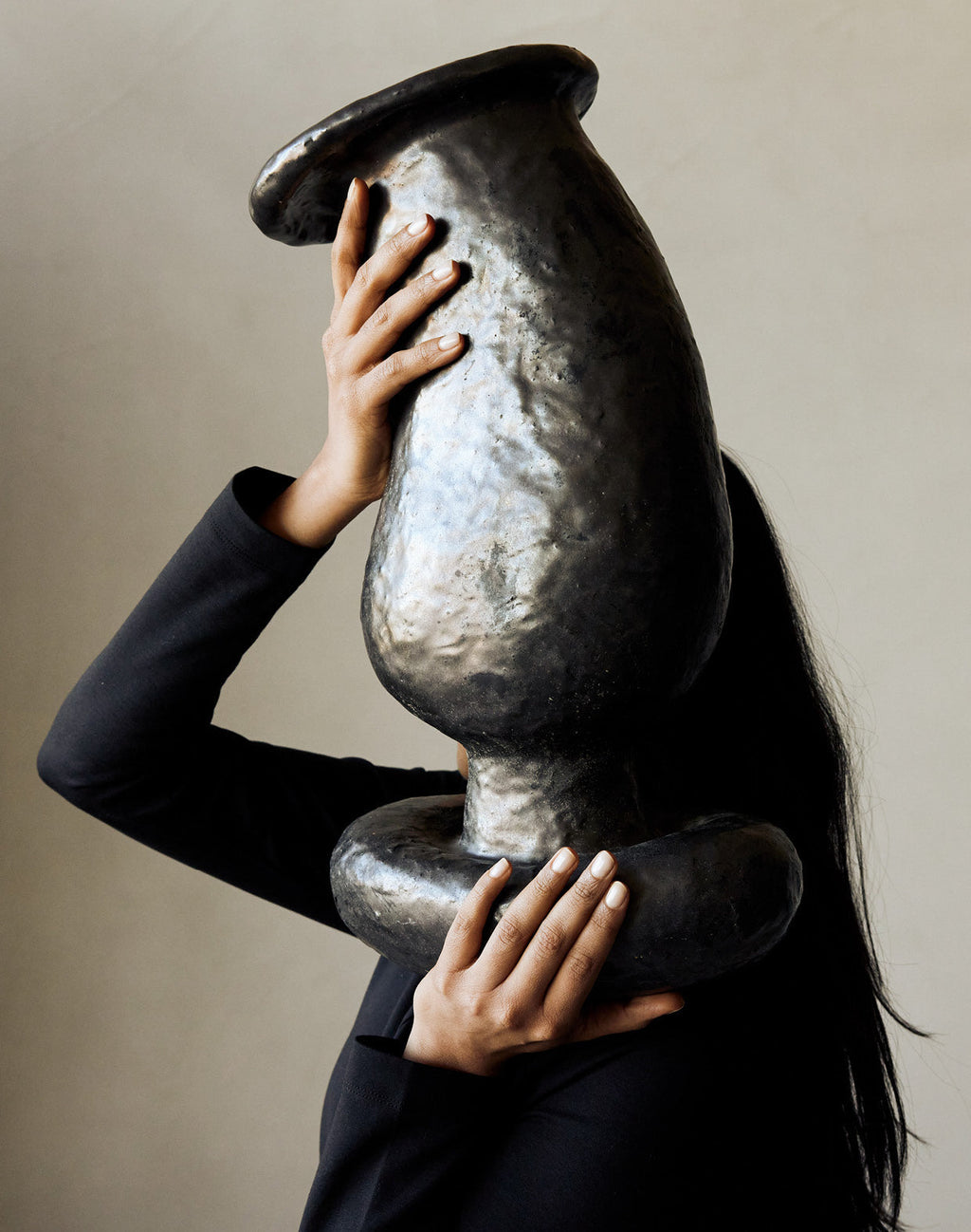 Maggie Wells, Ceramic Sculpture with Black Glaze No. 05