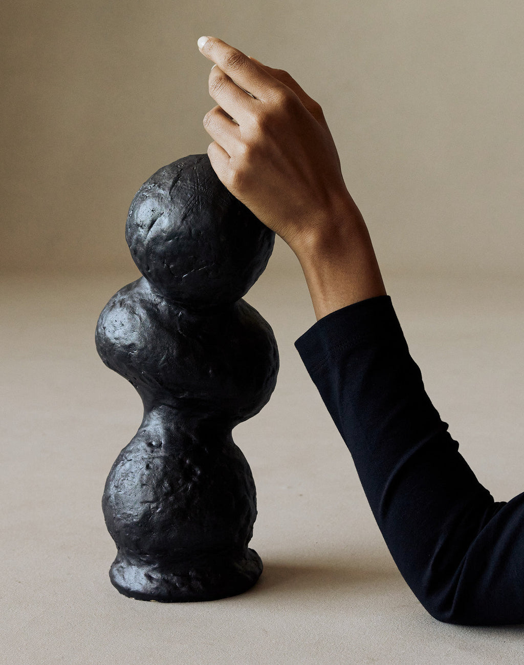 Maggie Wells, Ceramic Sculpture with Black Glaze No. 10