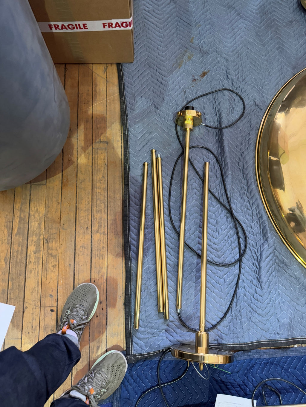 Floor Model - ACSOL - Petra Smooth Egg Pendant Eternal Brass / Alabaster (Code 100)