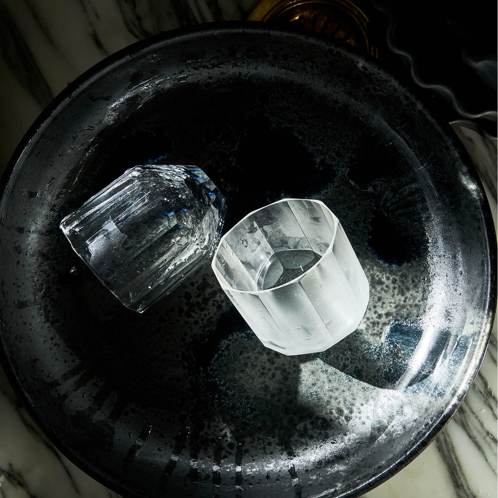 Yuki Osako Opaque Facet Rocks Glass
