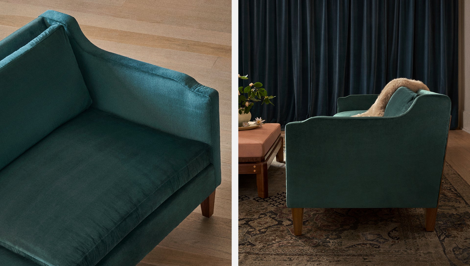 Grande Davenport Sofa | Custom Upholstered Sofa with Solid Wood