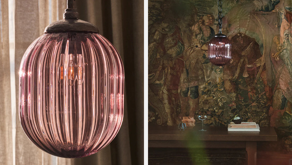 Floor Model - ACSOL - Seed Pendant Bronze / Aubergine Glass (Code 44)