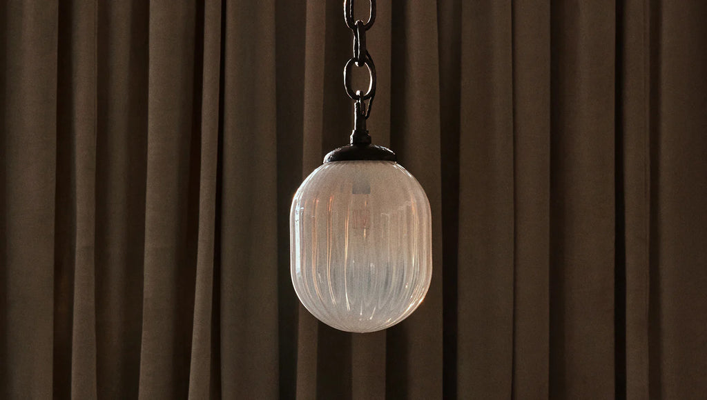 Floor Model - Seed Pendant Bronze / Rippled Opaline Glass - Code 6252026-3