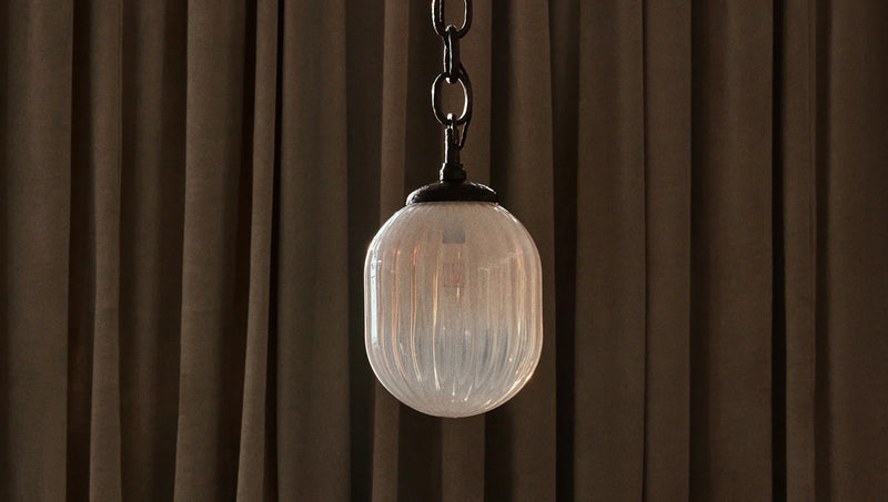 Floor Model - Seed Pendant Bronze / Rippled Opaline Glass - Code 6252026-3