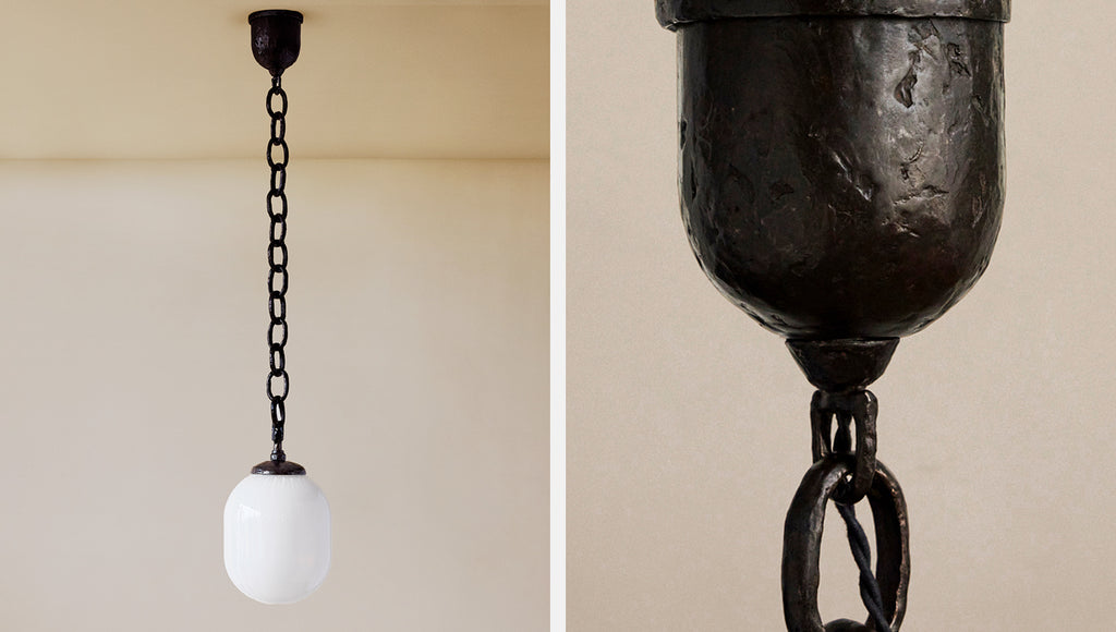 Seed Pendant In Rippled Opaline Glass