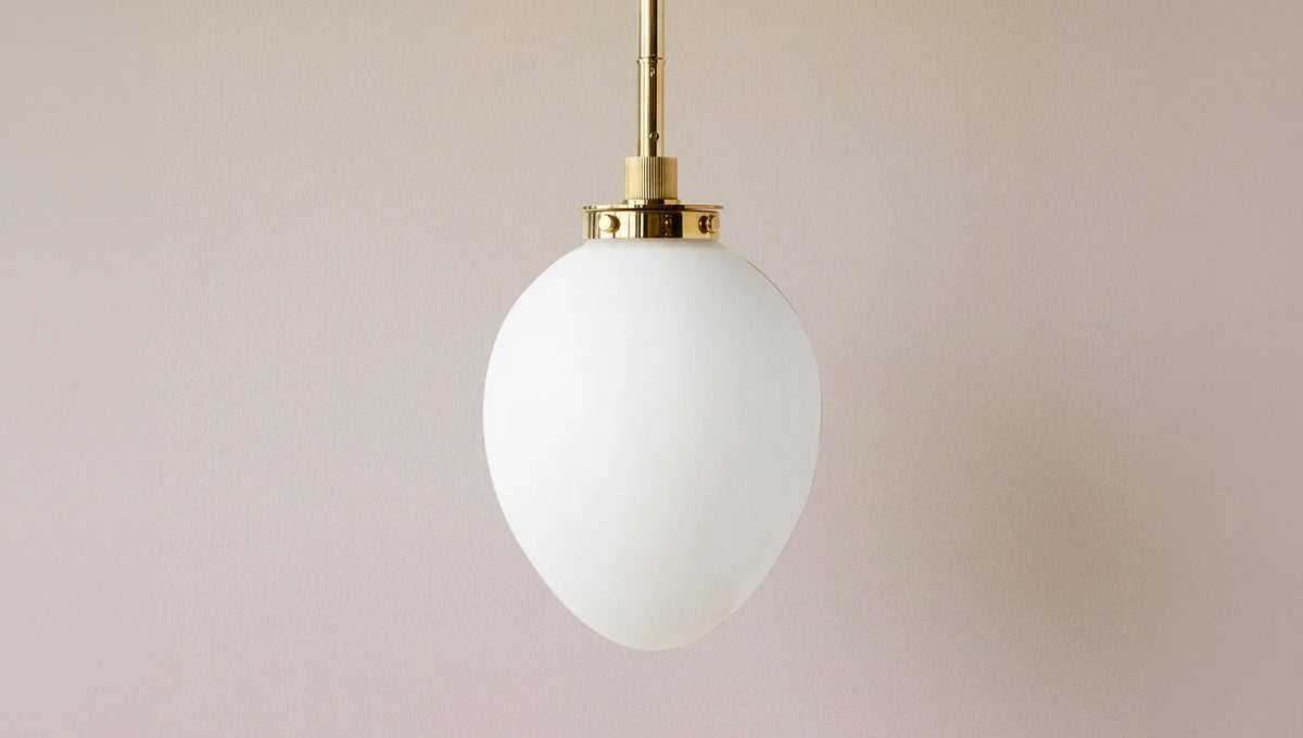 Floor Model - ACSOL - Petra Smooth Egg Pendant Eternal Brass / Alabaster (Code 100)