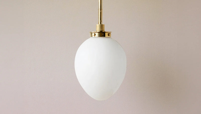 Floor Model - ACSOL - Petra Smooth Egg Pendant Eternal Brass / Alabaster (Code 100)