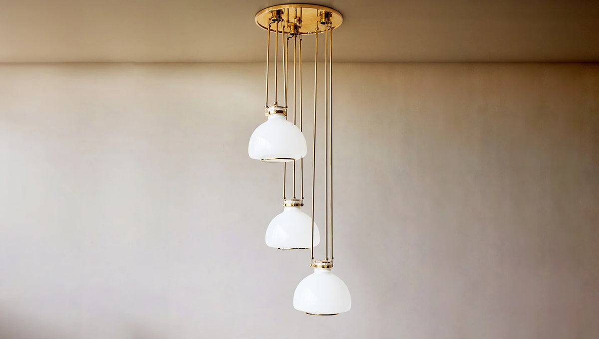 Floor Model - ACSOL - Solna Chandelier French SIlver / Nude Glass (Code 83)