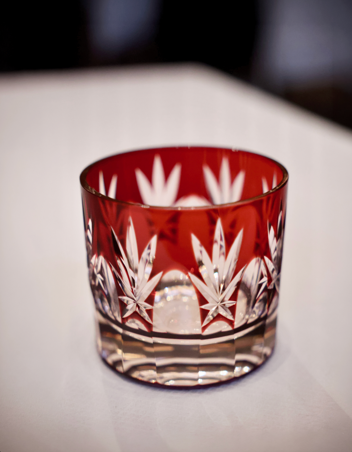 Shimizu Glass Maru Sasa Neat Glass in Burgundy
