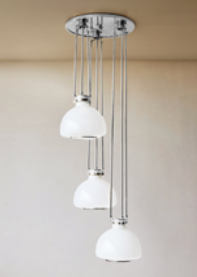 Floor Model - ACSOL - Solna Chandelier French SIlver / Nude Glass (Code 83)