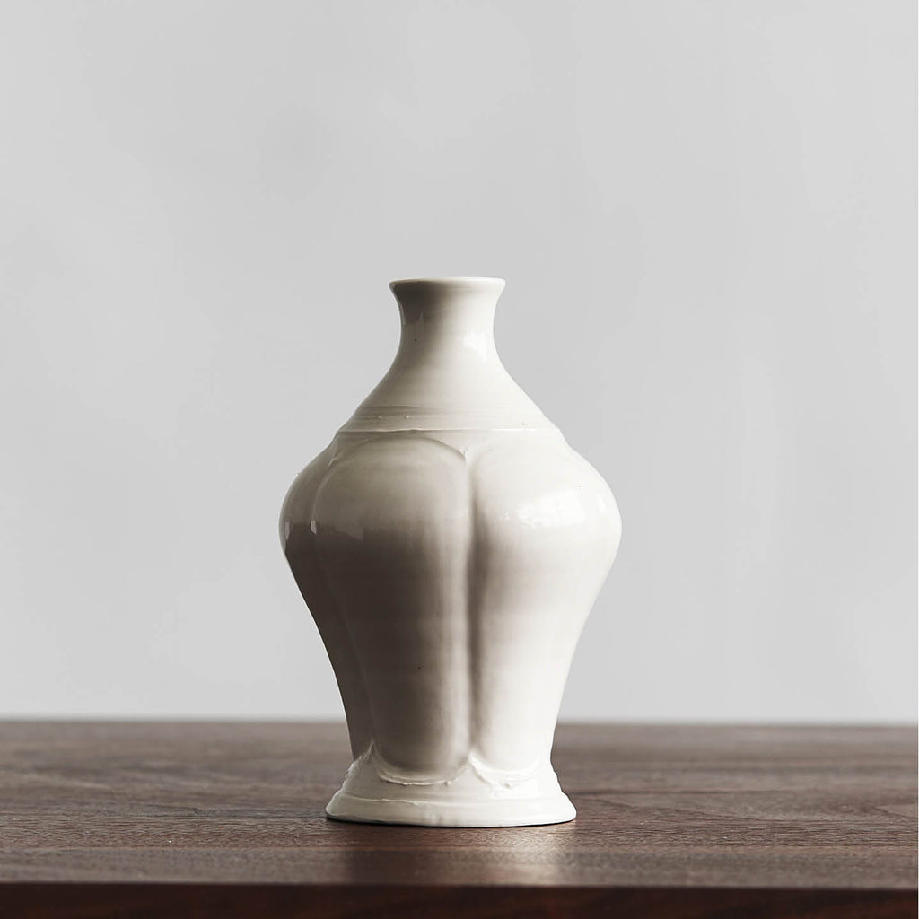 Tomoko Sakai Porcelain Vase in White Glaze