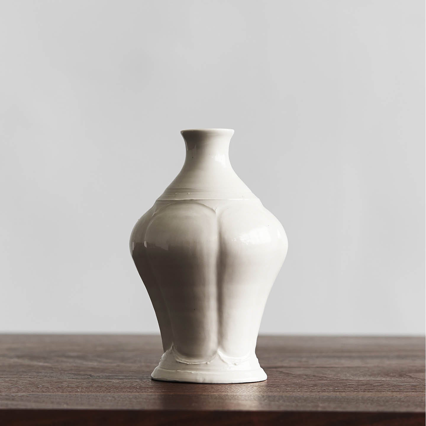 Tomoko Sakai Porcelain Vase in White Glaze