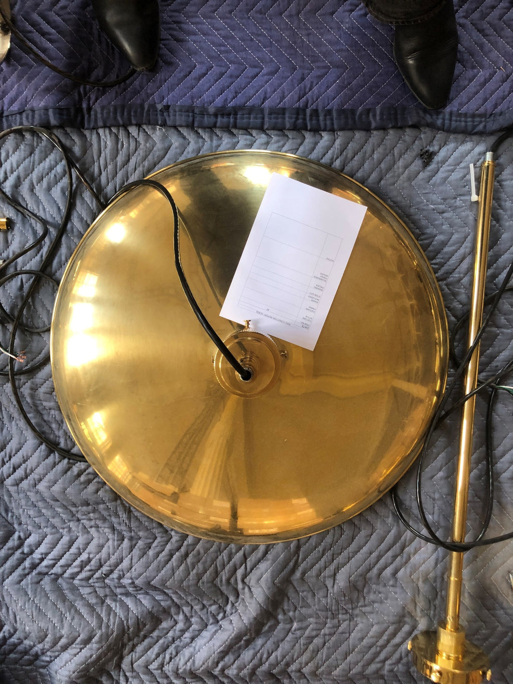 Floor Model - ACSOL - Oscar Pendant 24 - Burnished Brass / Metal Shade (Code 40)