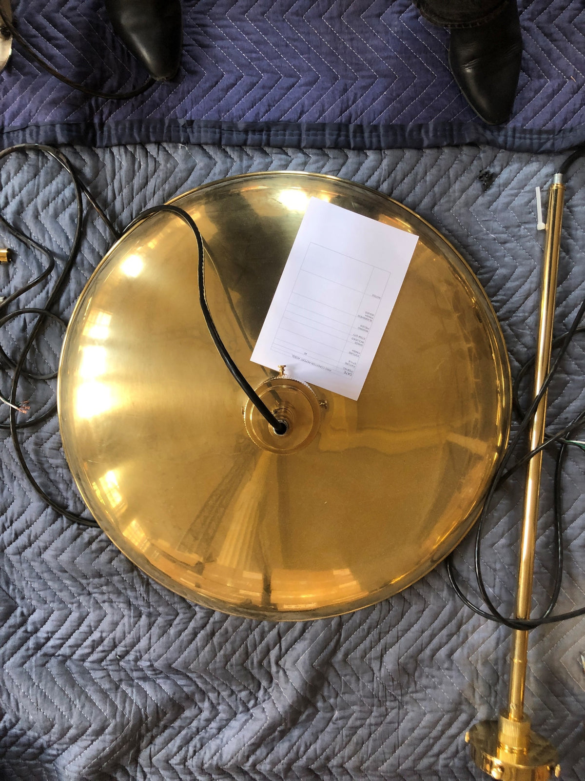 Floor Model - ACSOL - Oscar Pendant 24 - Burnished Brass / Metal Shade (Code 40)