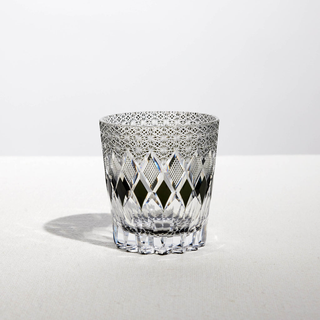 Crystal Rocks Glass with Cut-Glass Design | Whiskey & Bourbon Glasses ...