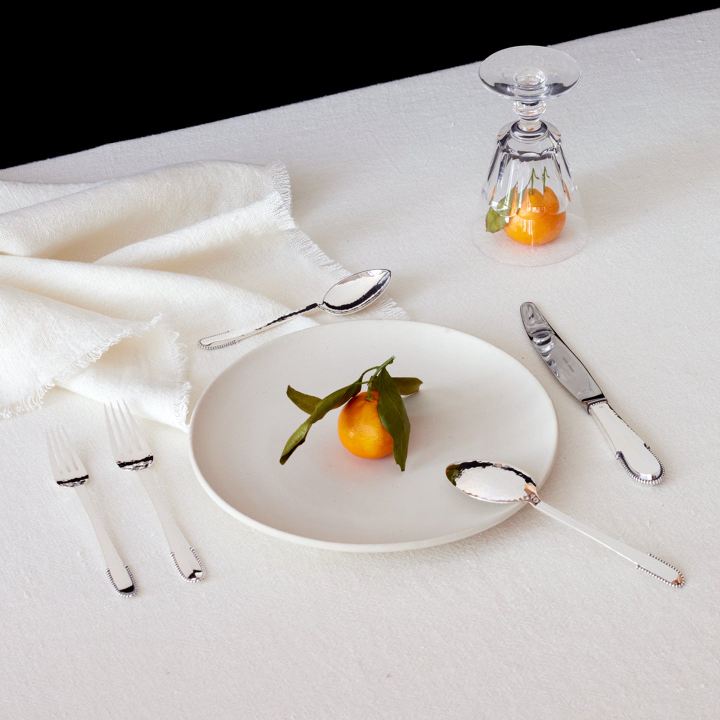 Beaded by Georg Jensen Sterling Silver Flatware Set - Thumbnail 4