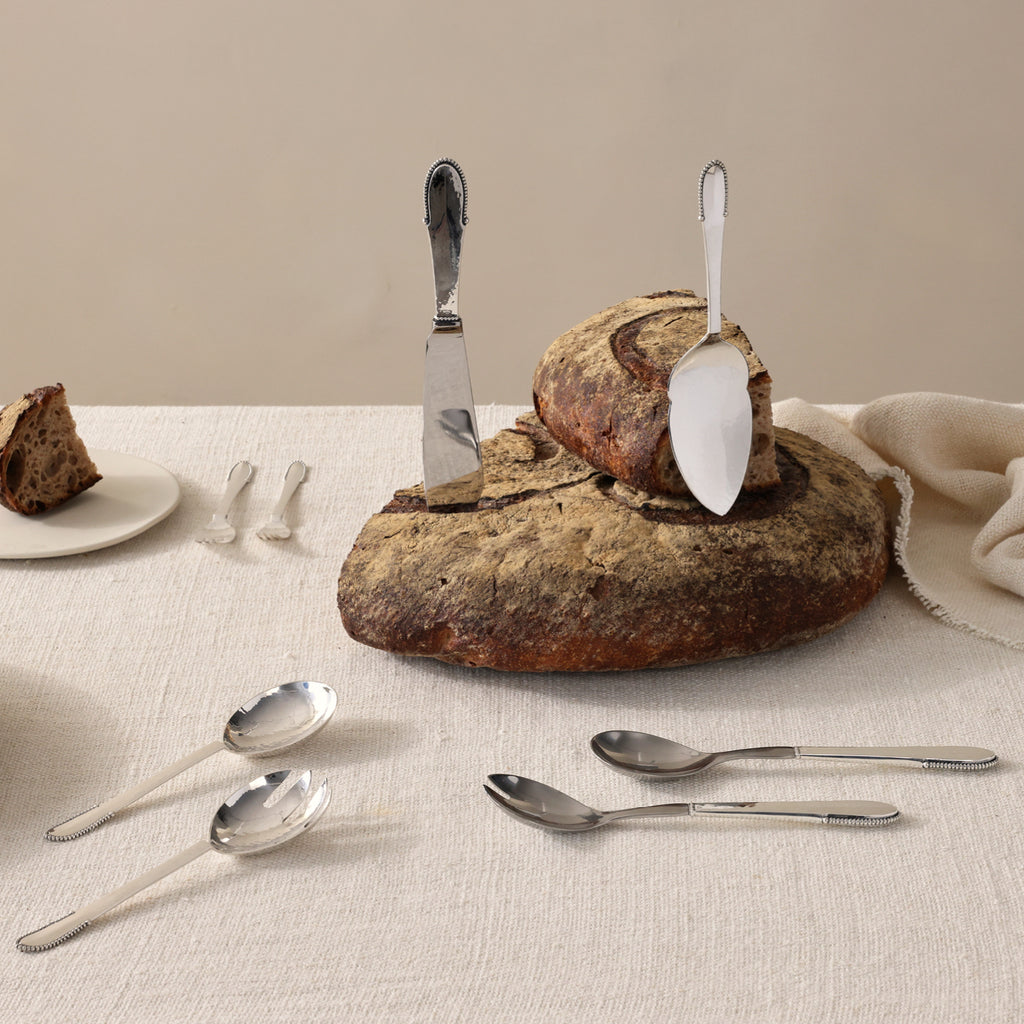 Georg Jensen Sterling Silver Cake Knife in Beaded