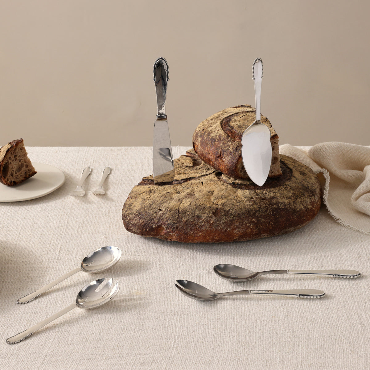 Georg Jensen Sterling Silver Cake Knife in Beaded