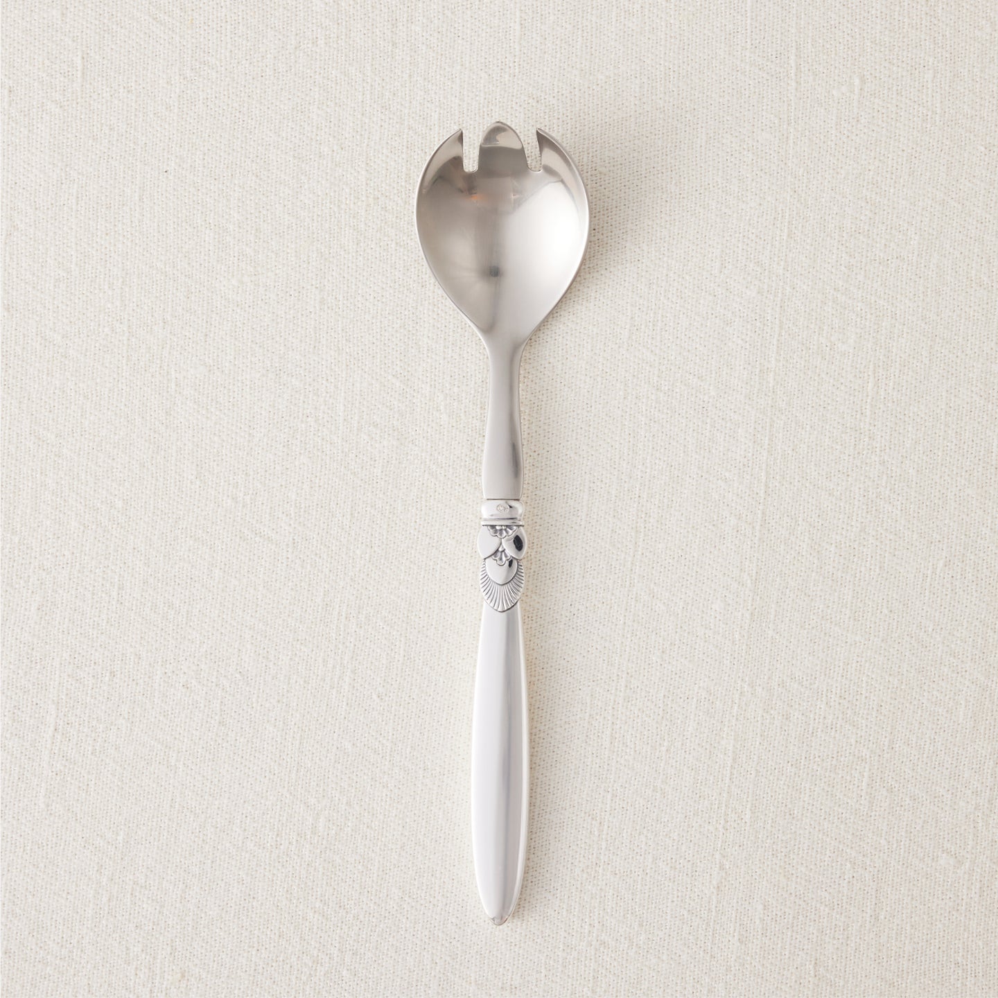 Georg Jensen Sterling Silver Salad Serving Utensils in Cactus